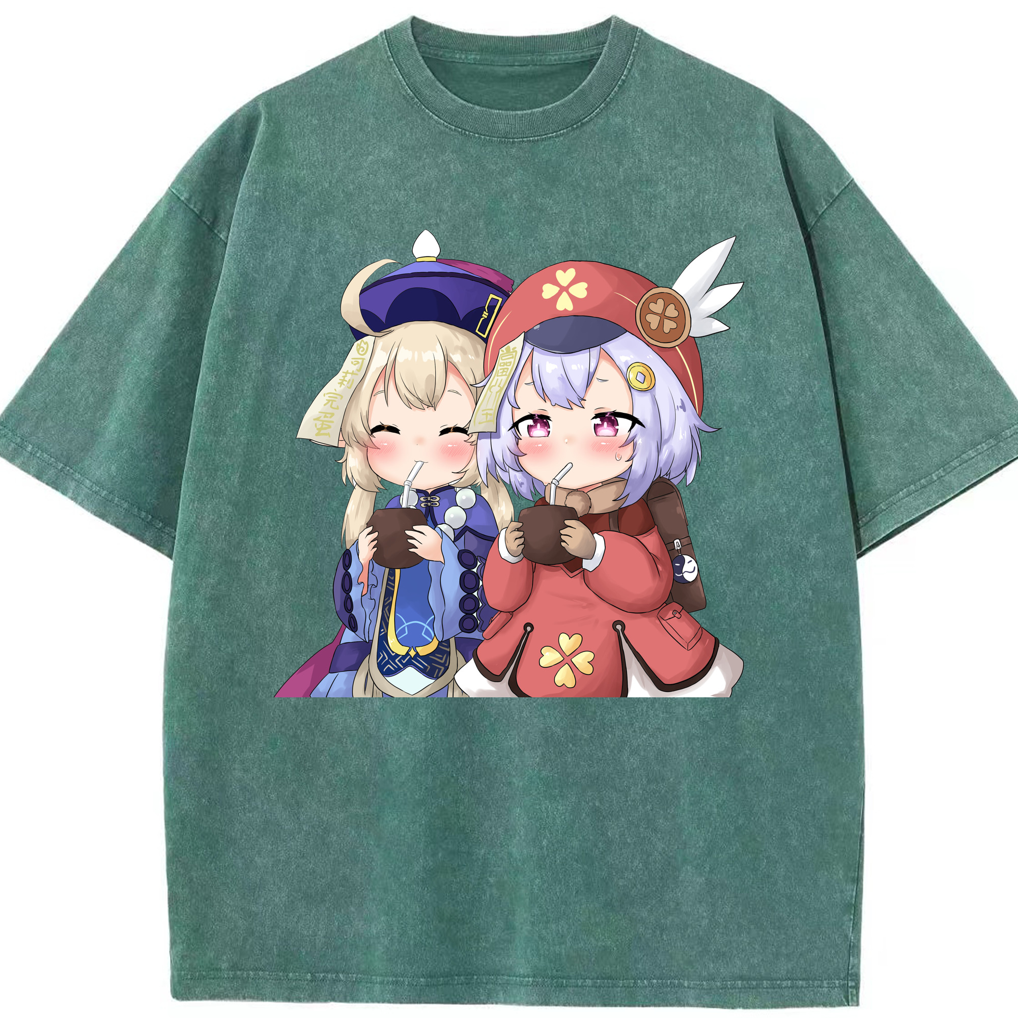 げんし神 七七 なな  genshin Nana 綿100% ヴィンテージ風 半袖Tシャツ（フロントプリント）